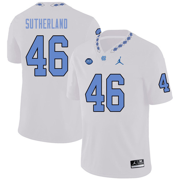 Jordan Brand Men #46 Bill Sutherland North Carolina Tar Heels College Football Jerseys Sale-White